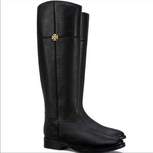 Tory Burch Women’s Jolie Black Leather Riding Boots